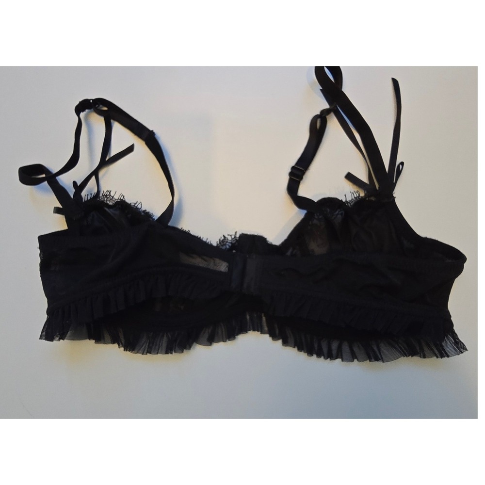 Felina Archive Coquette Velvet Floral Sheer Balconette Bra Women 36B - Picture 6 of 10